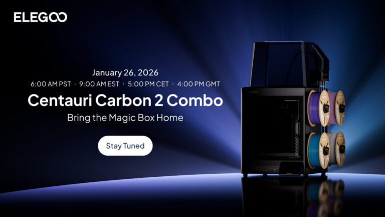 ELEGOO Centauri Carbon 2 Launches January 26: Desktop Multicolor 3D Printer with CANVAS System