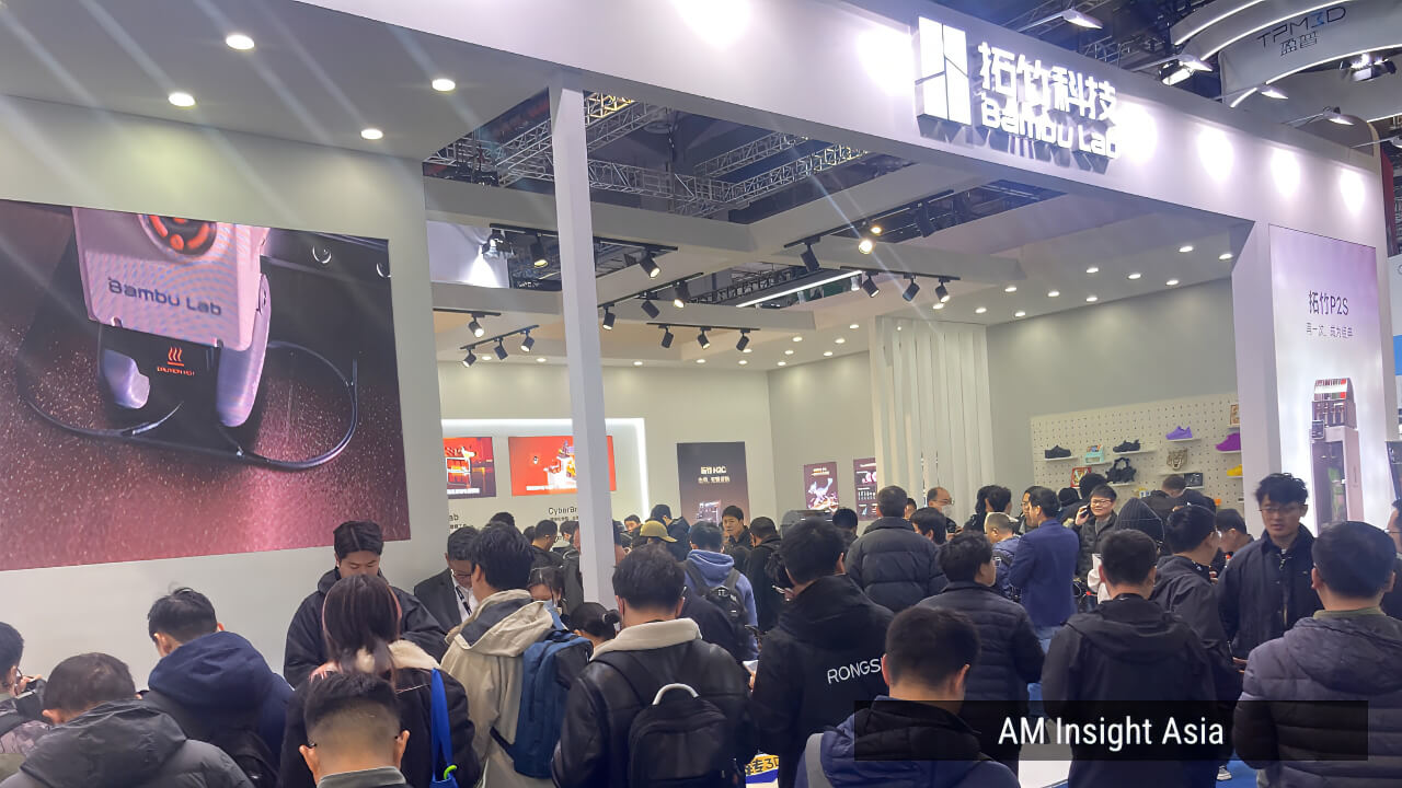 Bambu Lab booth, TCT Asia 2026. The full product lineup drew crowds throughout all three days.