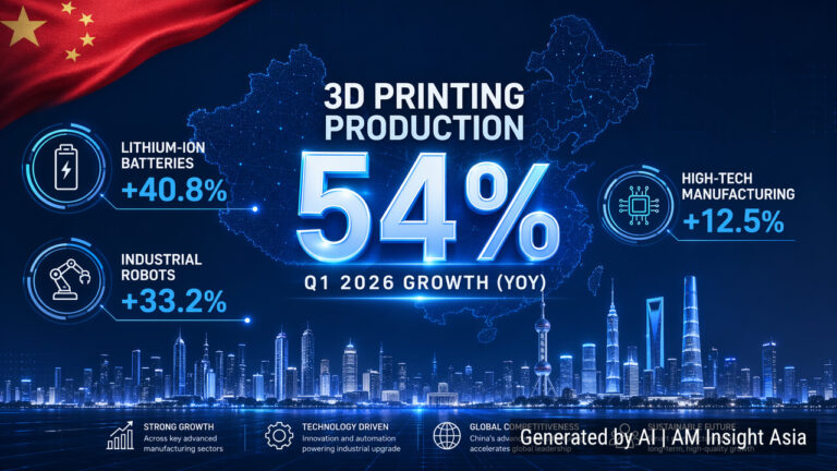 中国の3Dプリンター機器生産、2026年Q1に前年比54%増