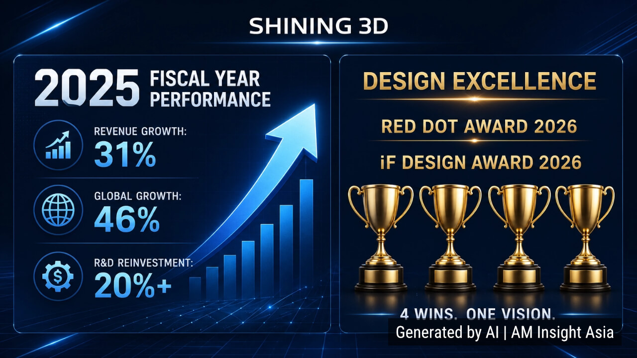 SHINING 3D. 31% revenue growth. Four global design awards. Two announcements. One strategy.