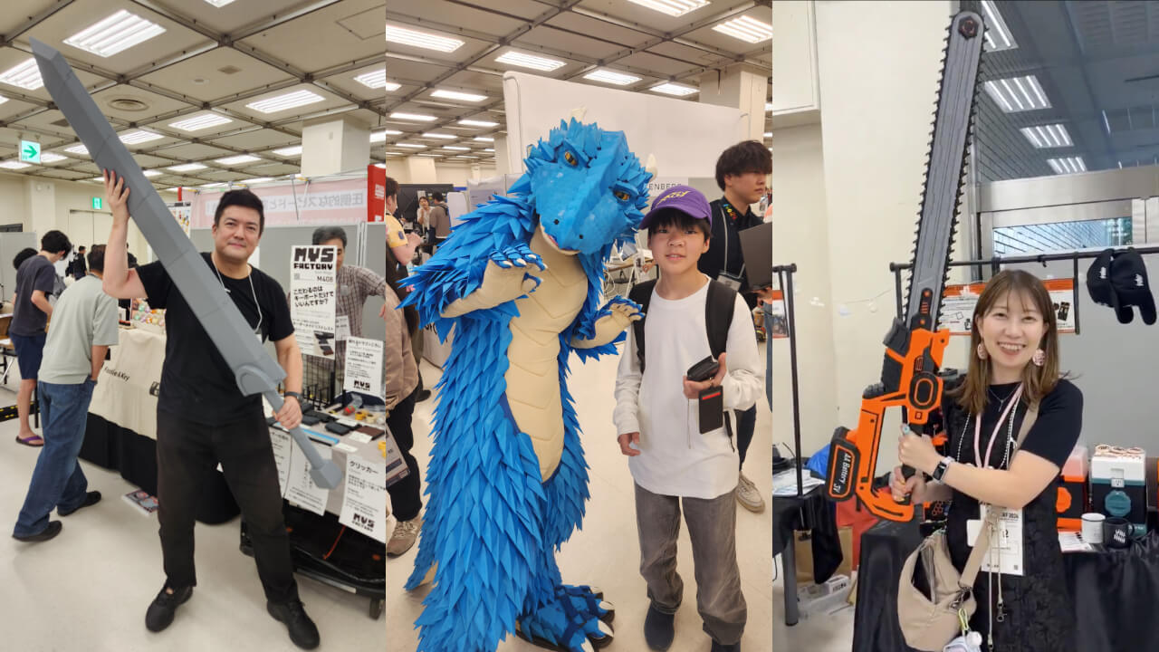 A giant sword, a monster costume, a chainsaw. All 3D printed. | Photo: AM Insight Asia and @megu_sigotodake