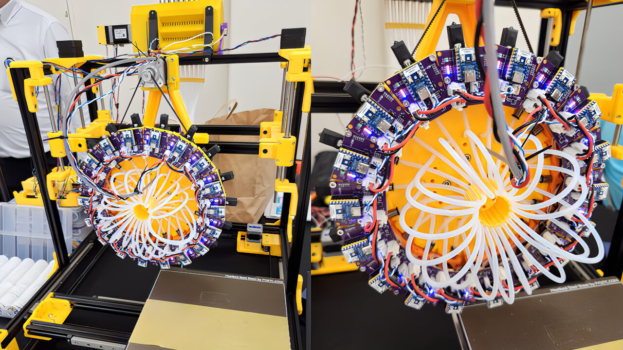 The 18-color rotating tool-changer of BOKSAM 3DP — a machine built from scratch by four makers in the Prusa To Mura community. | Photo: AM Insight Asia