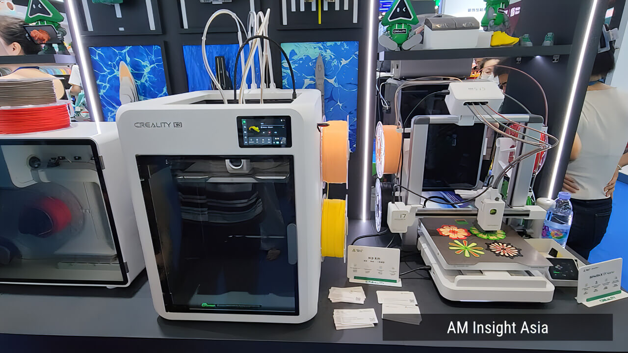 Creality's K3 3D printer and laser engraver on display. | Photo: AM Insight Asia