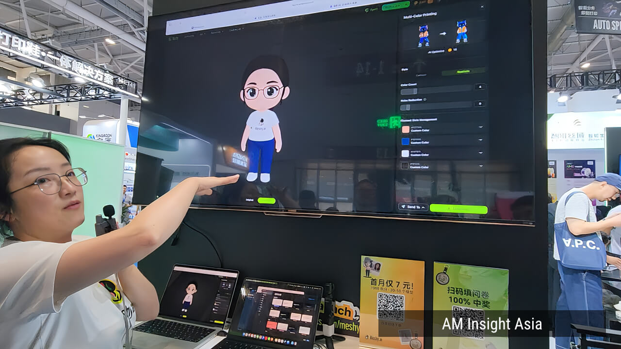 A demo of Meshy AI's multi-color printing tool. | Photo: AM Insight Asia