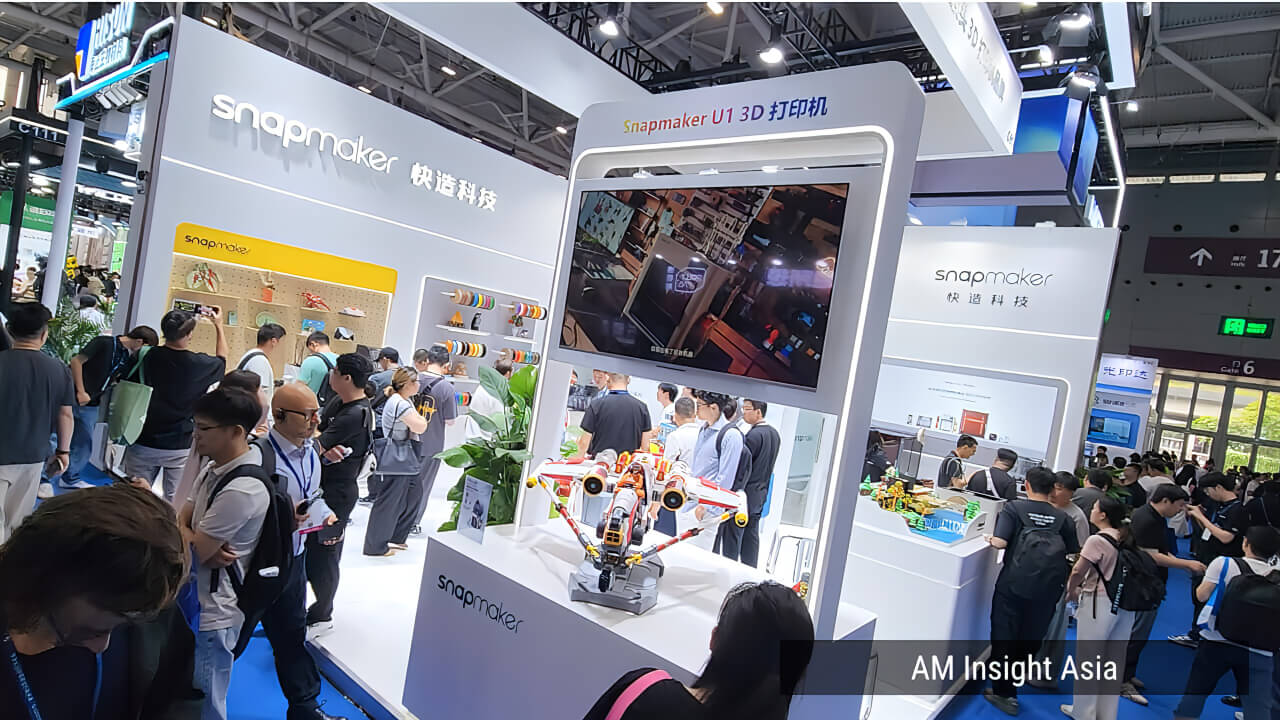 Snapmaker's U1 3D printer on display at its booth. | Photo: AM Insight Asia