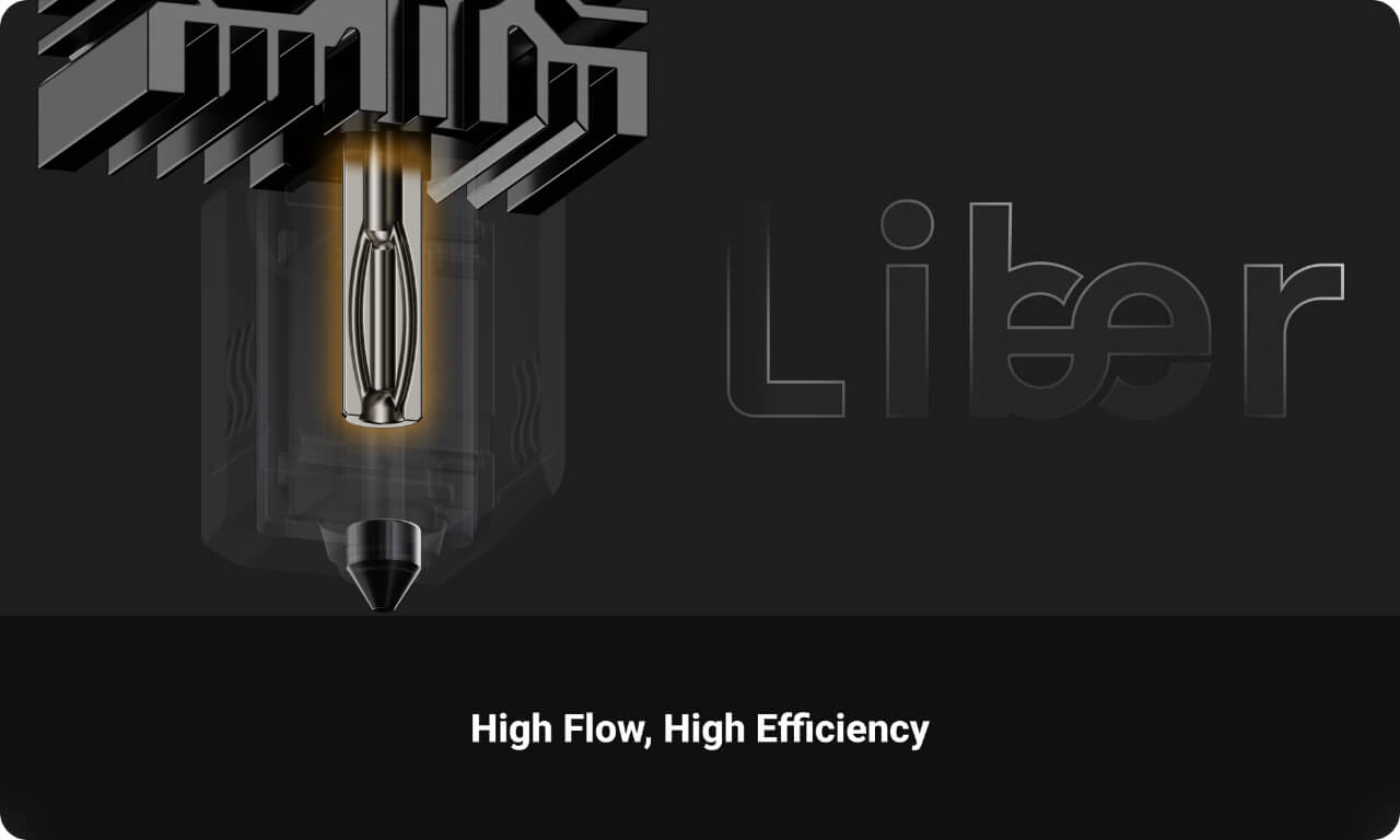 Cutaway view of the Liber™ Split-Flow Melt Channel inside the U1 high-flow hotend. | Image: Snapmaker