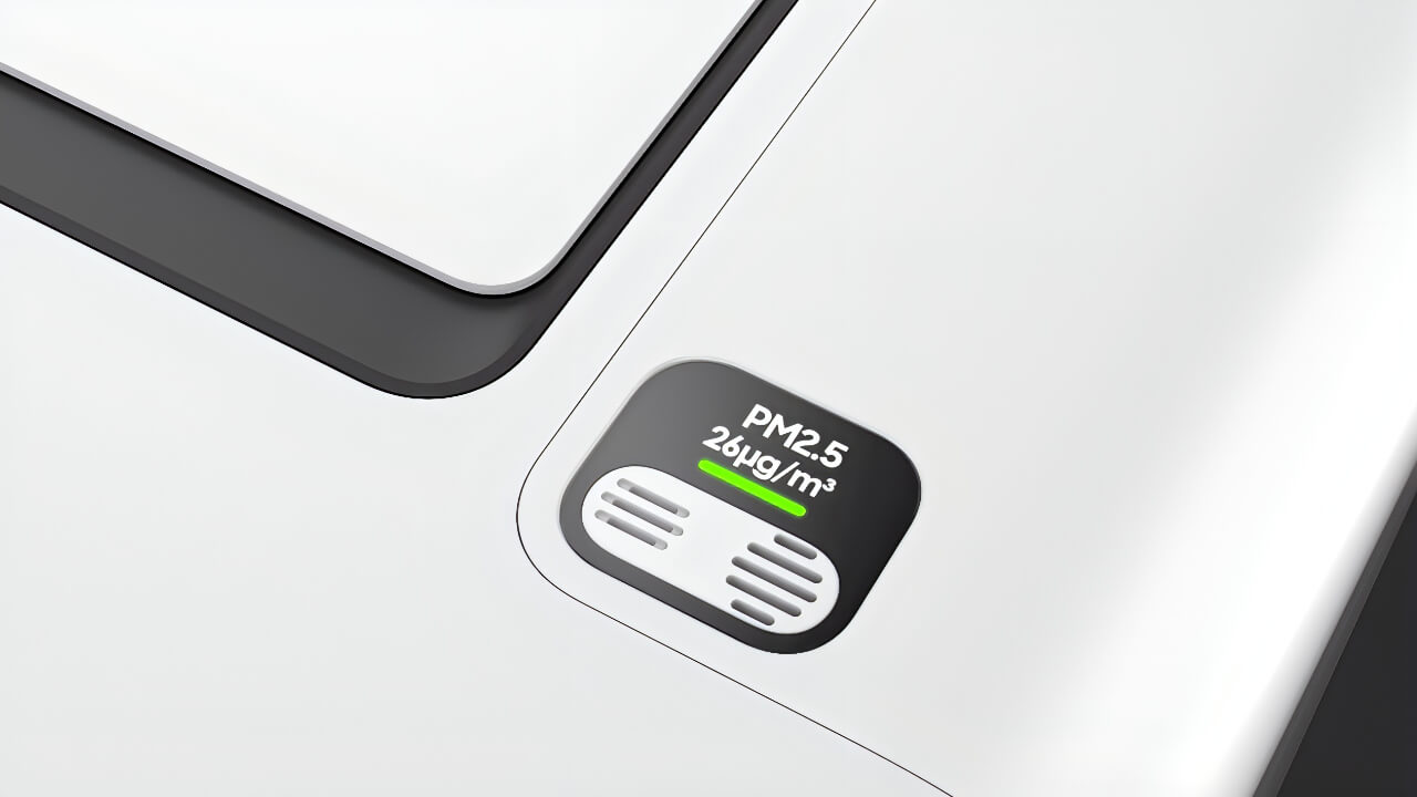 A close-up of SnowPod's PM2.5 monitoring display. | Image: SnowX
