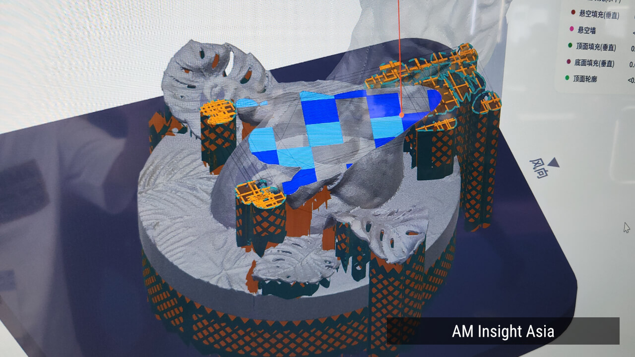 Supports generated in SnowPath, SnowX's slicing software. | Photo: AM Insight Asia